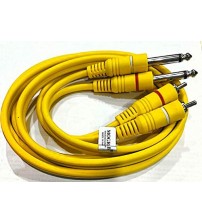 MOGRAB Dual Mono 6.35 mm 1/4-inch P38 Male to 2 RCA Male Yellow.1.8 Meter