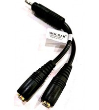 MOGRAB 3.5mm Jack 1 Male to 2 Female Stereo Headphone Earphone Jack Y Splitter Audio Adapter Cable