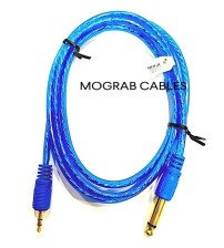 MOGRAB 6.5mm Audio Amplifier to 3.5mm AUX Jack Male Cable  Blue (1m) 