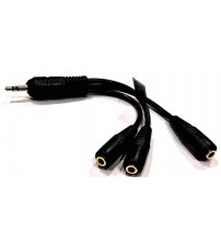 MOGRAB 3.5mm Stereo Jack 1 Male to 3 Female Headphone Earphone Audio Splitter Cable 15cm Black